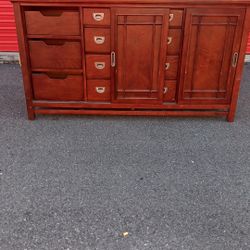 BEAUTIFUL DRESSER ALL WOOD GREAT SHAPE CAN DELIVER 65 Long 37 Tall 18 Deep