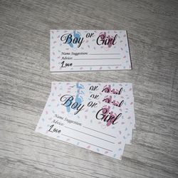 Gender Reveal Guessing Cards