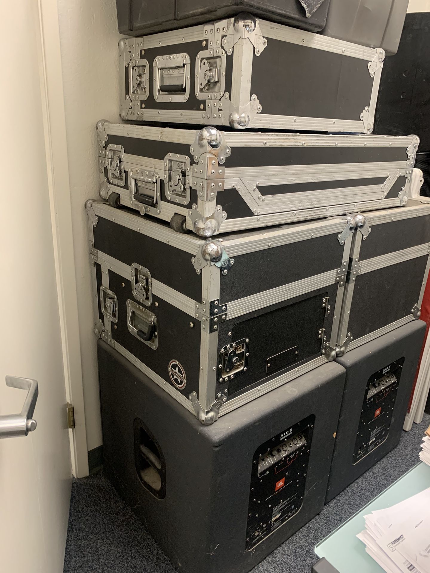 2 Subs, Dj Controller, 2 Mixers W/ Cases Misc