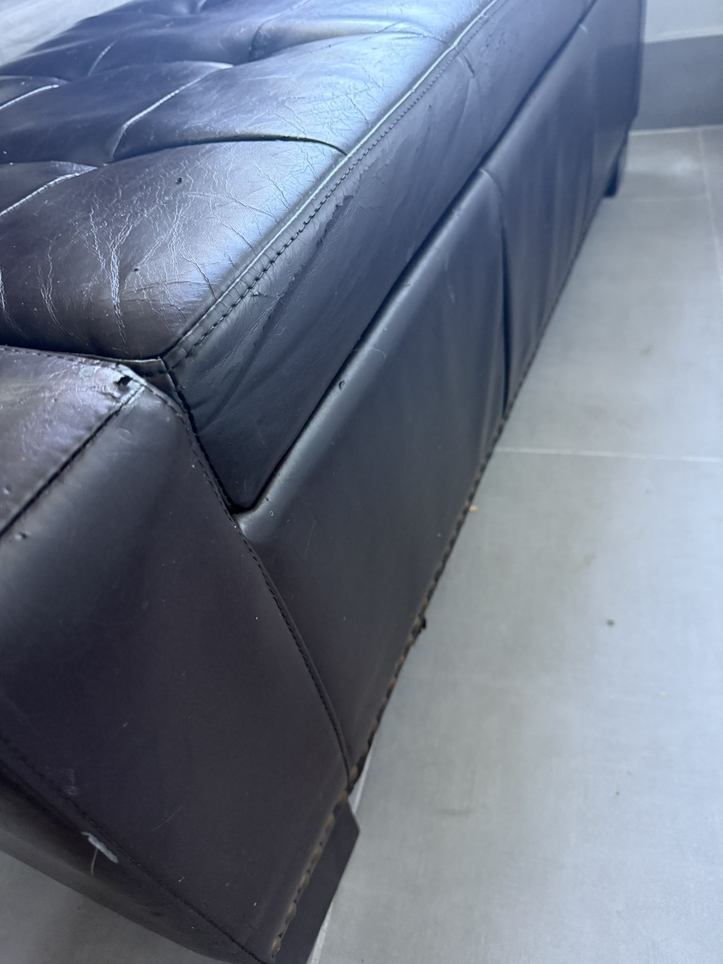 Leather Ottoman With Storage