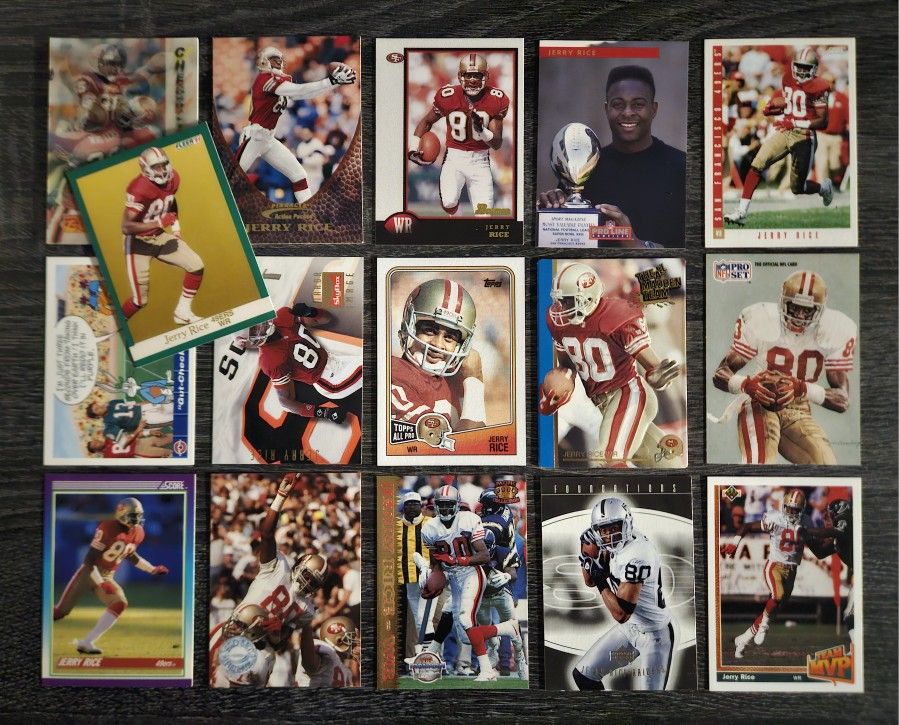 (16) All Different Jerry Rice San Francisco 49ers Football Card Lot - Multiple Available