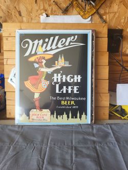 Miller High Life Metal Sign 13"x16"