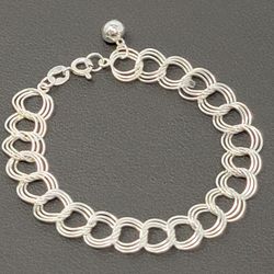 Sterling Silver - ITALY 6mm Curb Chain 7" Starter Charm Bracelet - 7g