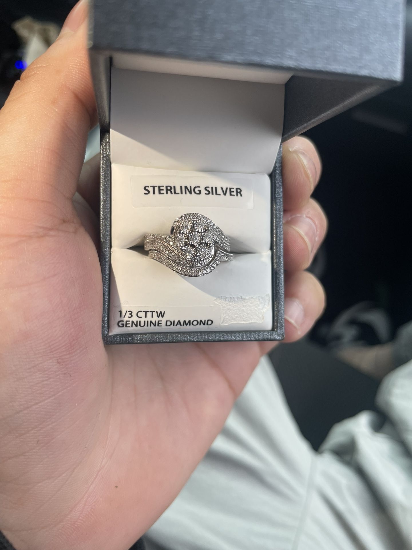 sterling silver 1/3 cttw Genuine diamond
