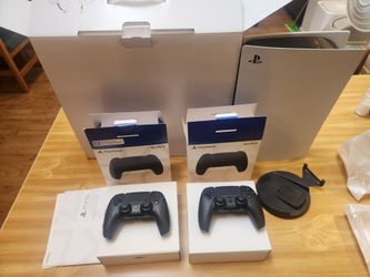Sony PlayStation 5 Console with Two DualSense Controllers and M.2 SSD Pre-installed