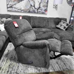 ROCKER RECLINER SMOKE COLOR, GLIDER - [NEW] [EASY CARE FABRIC]