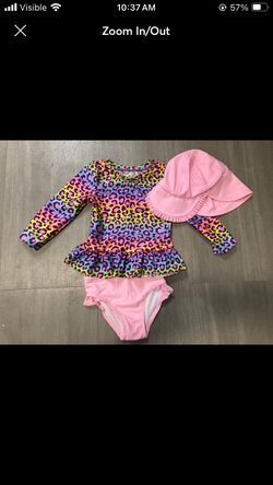 Toddler Girl Bathing Suit With Hat