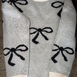 Pink Lily Sweater Coquette Bow Size Large 