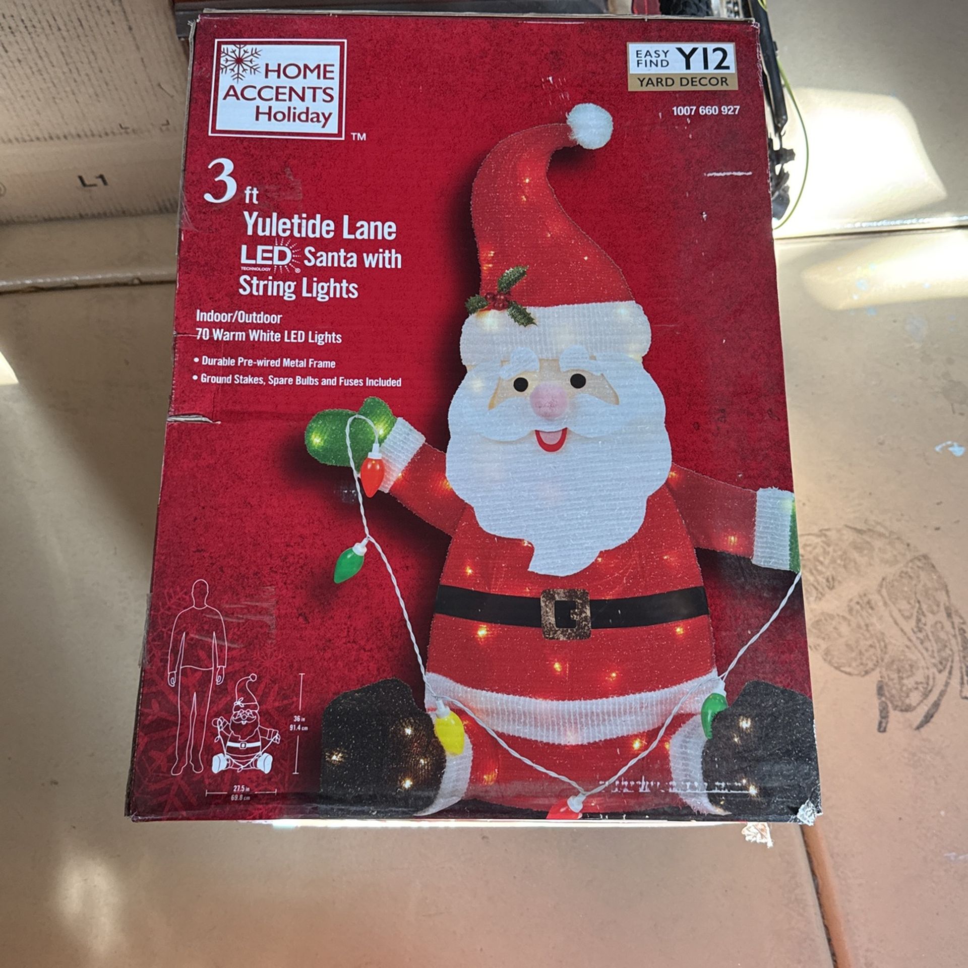 Santa With String Lights