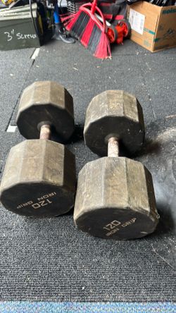 Iron grip 120 lbs dumbbells