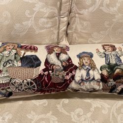 Vintage Tapestry Doll collection Pillow