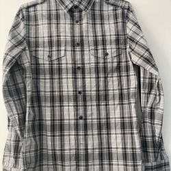 Preowned Men’s EXPRESS Flannel Button Military Shirt - Gray - XS