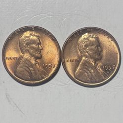 1957 P & D Lincoln Wheat Pennies 