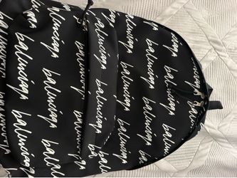 Balenciaga Signature Logo Backpack – Black/White