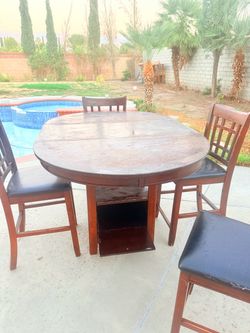 Wooden Table with Trapdoor + 4 Chairs ; Open to offers & negotiation