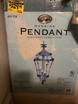 Hampton Bay Hanging Pendant Weathered Cane Finish