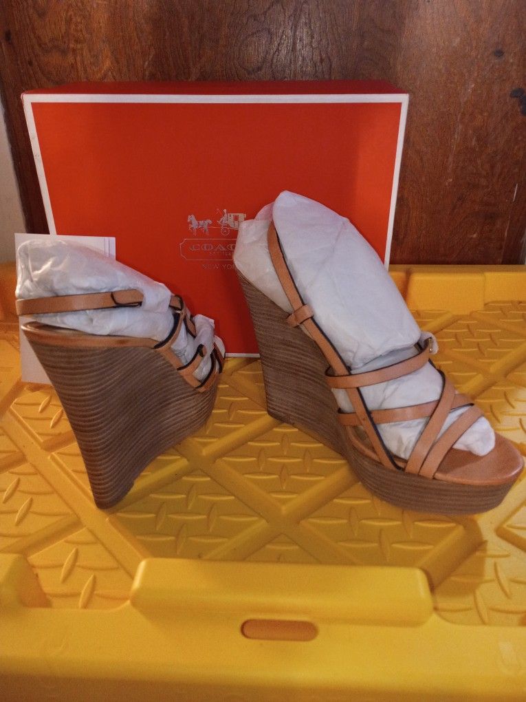 Coach Braxton Vachetta Wedges