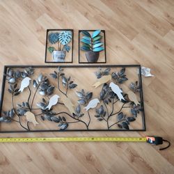 3 Pieces Of Metal Wall Arts