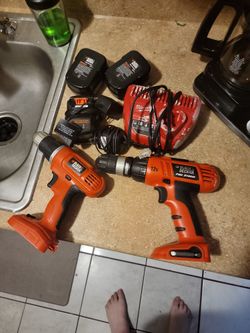 2 x 12v B&D Drills, chargers and batteries.