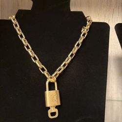 Louis Vuitton Padlock And Key With Chunky Chain
