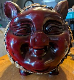 Chinese Lucky Porcelain Fortune Piggy Bank - Money Box