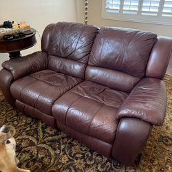Brown Real Leather Couch