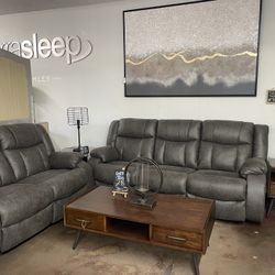 Sofa & Love Seat Recliners Gray 