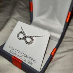 Sterling Silver Necklace And Diamond Pendant