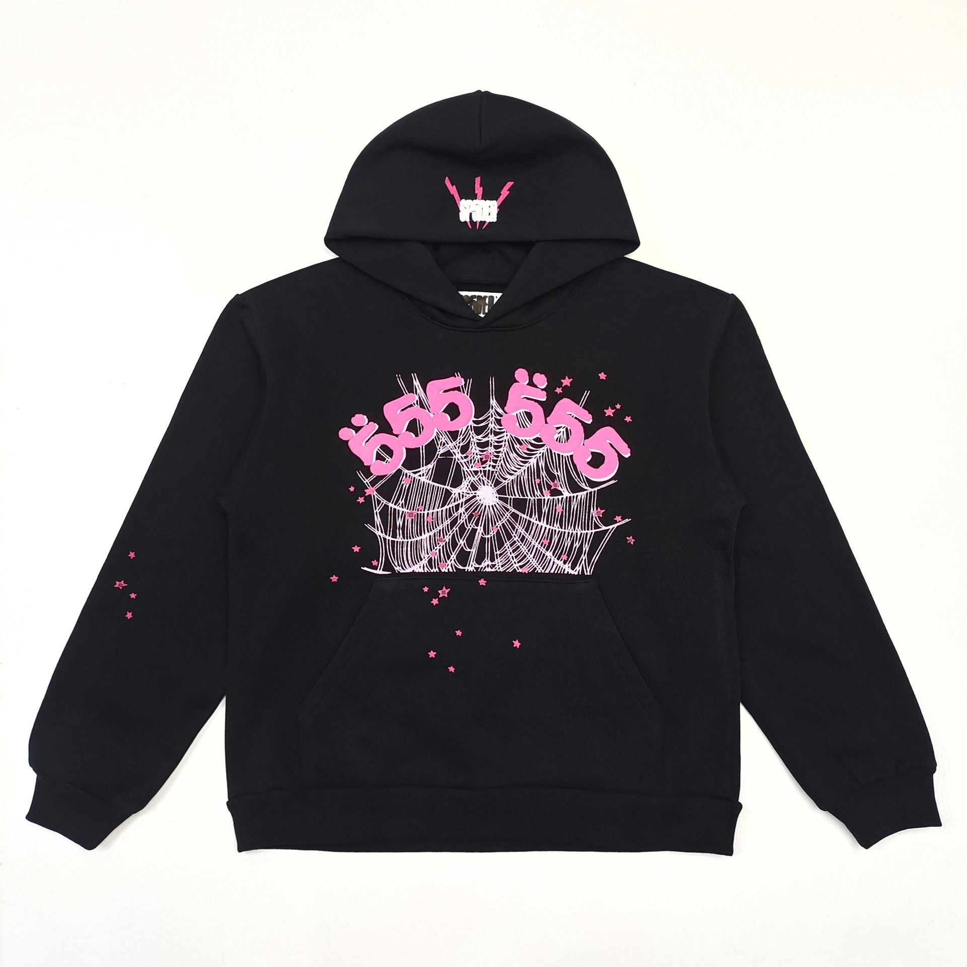 Sp5der Angel Number Hoodie Black