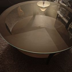 Custom 36" Round Coffee Table - 1/4" Solid Steel Plate & Glass