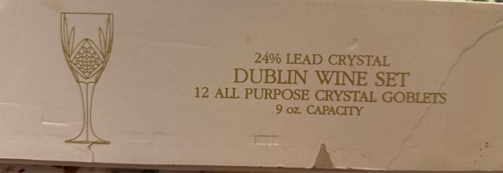 Dublin Wine Set 12 Piece 9oz 24% Lead Crystsl