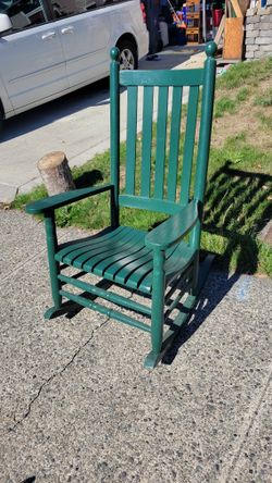 Green Wooden Rocking Chair