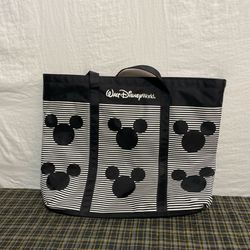 Walt Disney World Parks Mickey Mouse Black White Striped Tote Bag Shopping Beach