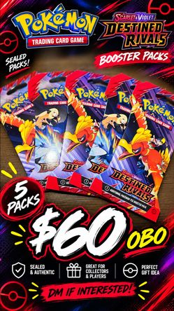 Pokémon TCG Scarlet & Violet Destined Rivals Booster Packs x5