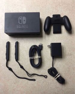 NINTENDO SWITCH ACCERSOIRES TV DOCK,CHARGER,HDMI CABLE,WRIST STRAPS,CONTROLLER GRIP