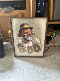Clown Oil Painting (wooden Red Exterior Nose That Makes Noise?