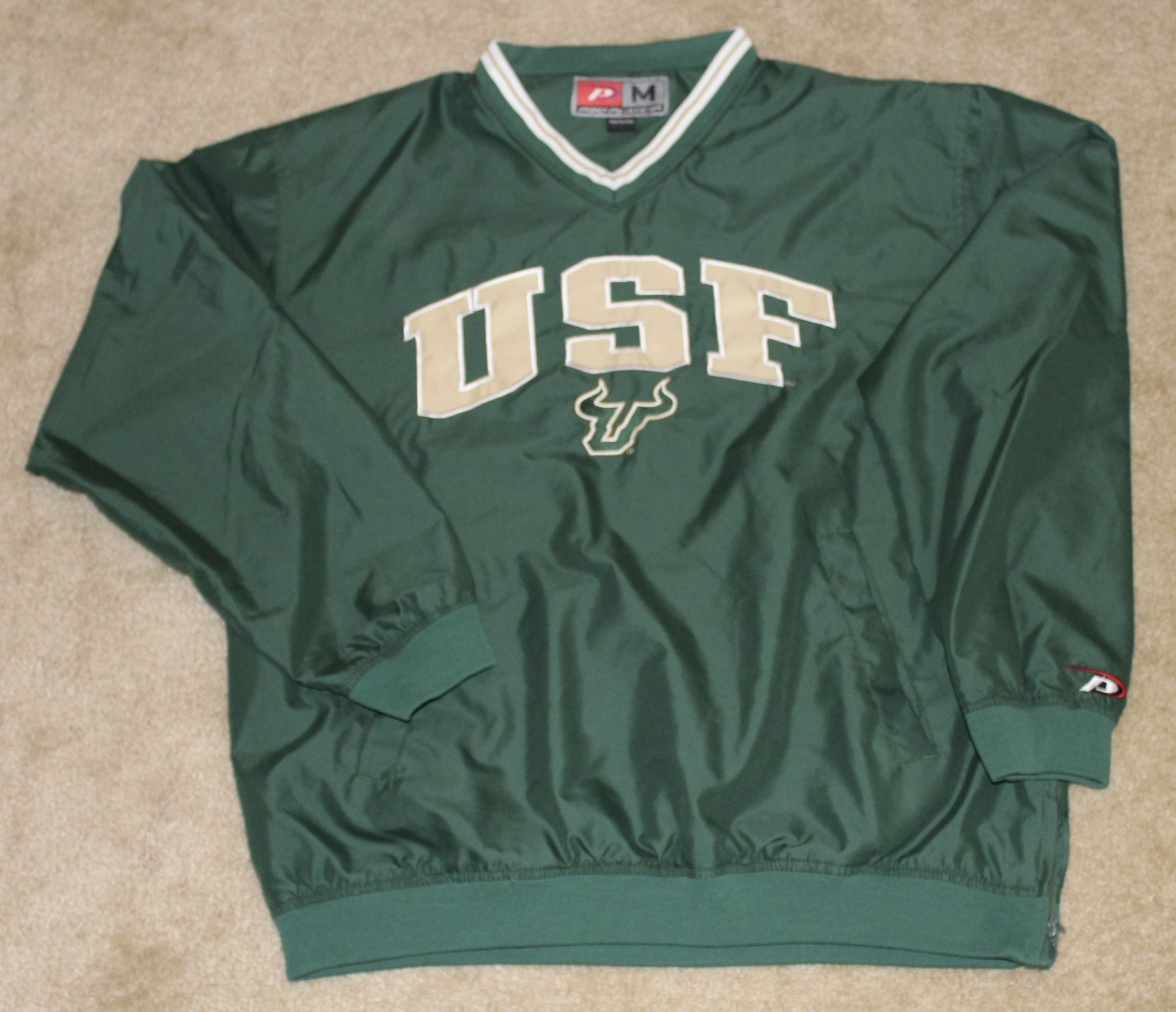 Vintage University of South Florida USF Bulls Pro-Player Windbreaker Pullover Size M