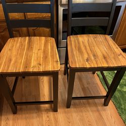 2 Counter Height Wood Stools