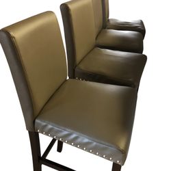 Bar Stool Chair - Set of 4 - Brown/Gray Color