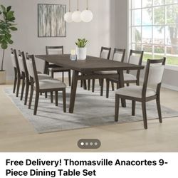 Free Delivery! Thomasville Anacortes 9-Piece Dining Table Set