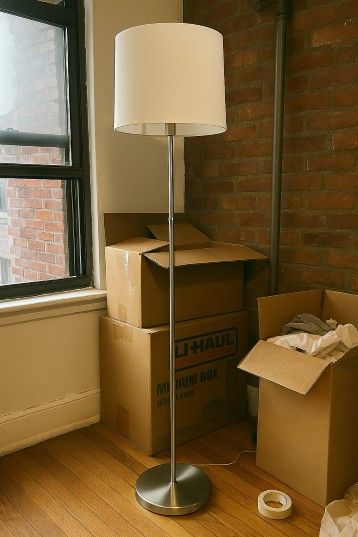 Brushed Steel Floor Lamp - $40