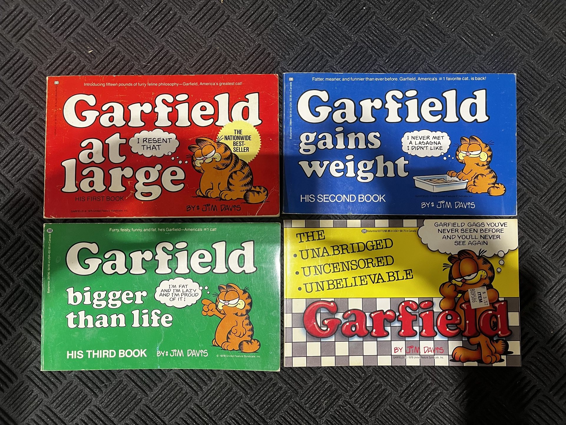 Garfield Book Lot (Set of 4) - 1st Edition Softcover 1980s - Jim Davis - Vintage