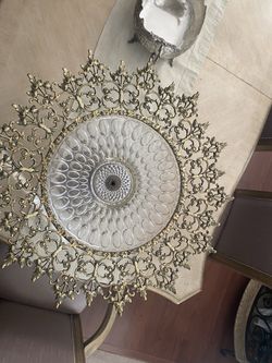 Gorgeous Brass & Glass Tray