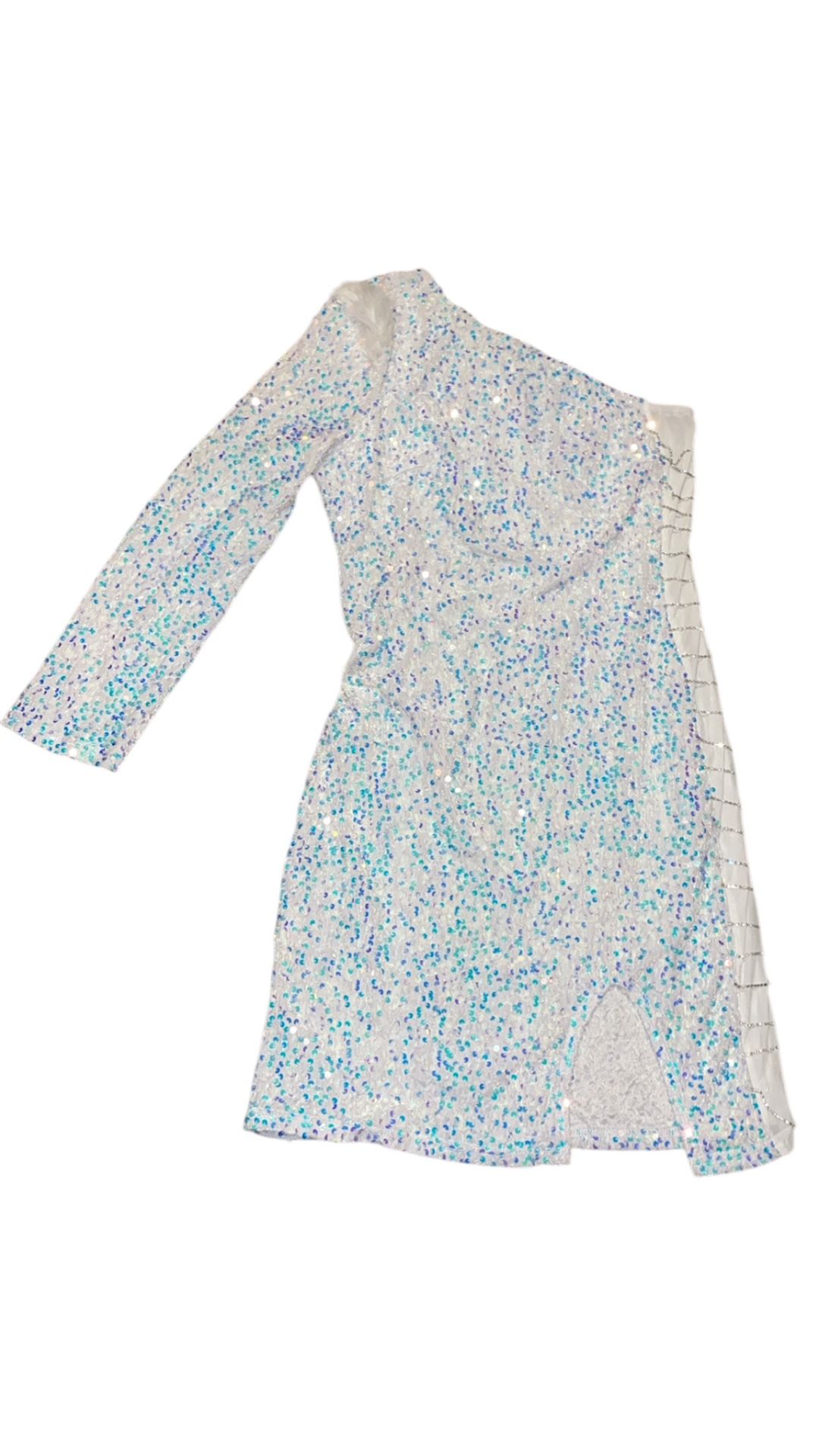 New Adorable One Shoulder Sequin Dress
