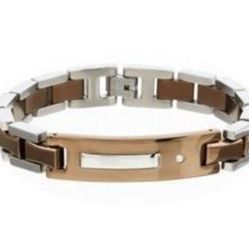 Chocolate & Stainless Engravable Bracelet 