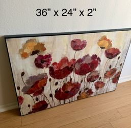 Painting On Board With Black Wood Frame 