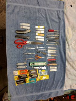 Large Scissors, Xacto, Utility & Box knives Assortment 