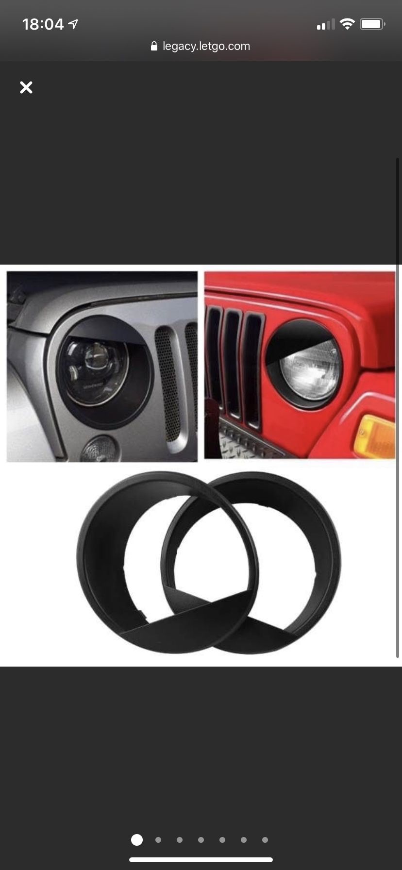 Jeep Wrangler 07-18 angry eyes style front Headlight ABS Trim