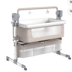 Automatic Rocking Recliner Crib Remote Control Baby Bassinets and Cradles with Bluetooth Music Speaker