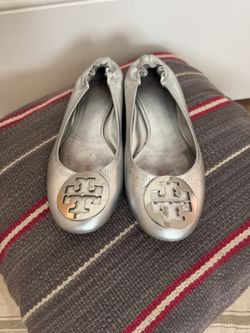 Tory Birch Silver Ballet Flats Size 8M